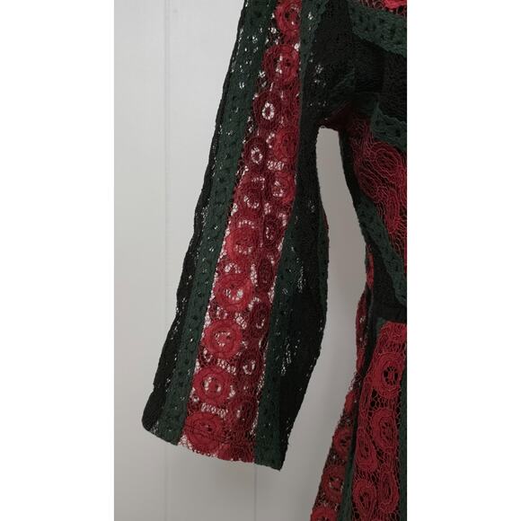 XHILARATION Mystic Red Black Crochet Lace Overlay Mini Dress Juniors Size Large - Picture 7 of 13